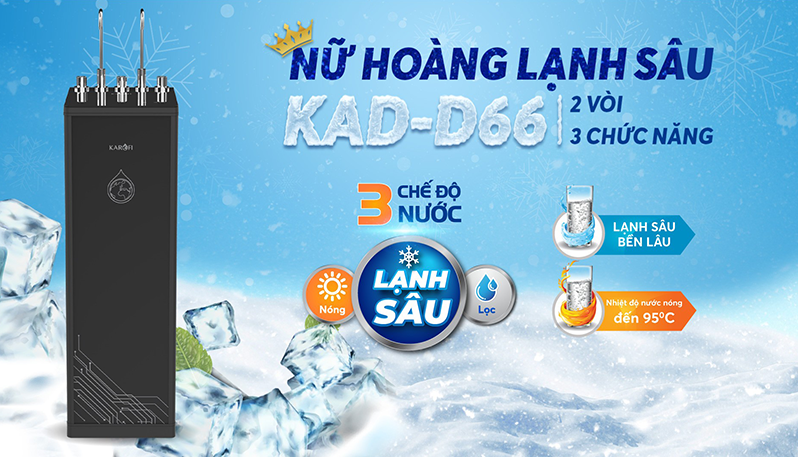 Máy lọc nước nóng lạnh Karofi KAD-D66