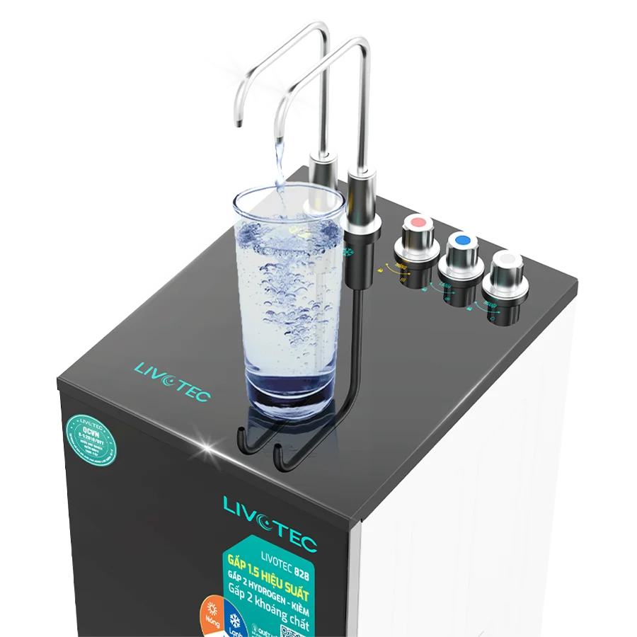 Máy lọc nước nóng lạnh Livotec 828 - 12 Lõi Lọc, Mẫu Mới 2026