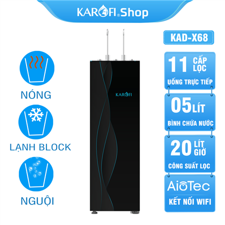 Máy lọc nước nóng lạnh Karofi KAD-X68 - 11 lõi lọc