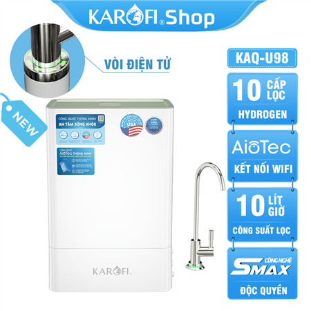 Máy lọc nước Karofi KAQ-U98 - 10 Lõi Thông Minh - Mới 2023