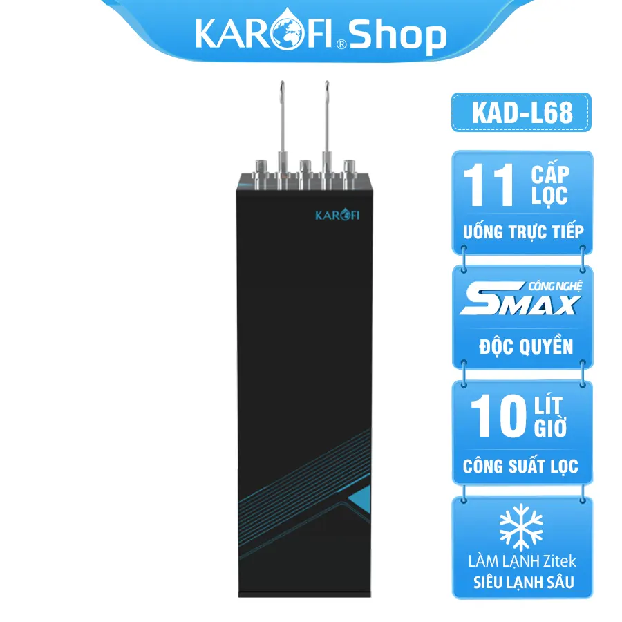 Máy lọc nước nóng lạnh Karofi KAD-L68 - 11 Lõi Lọc - Mẫu 2024