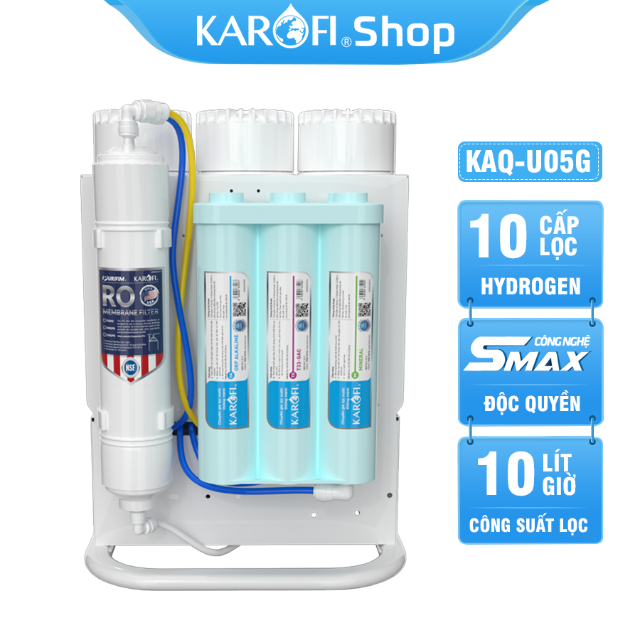 Máy lọc nước Karofi KAQ-U05G - 10 Lõi Mẫu Mới 2023