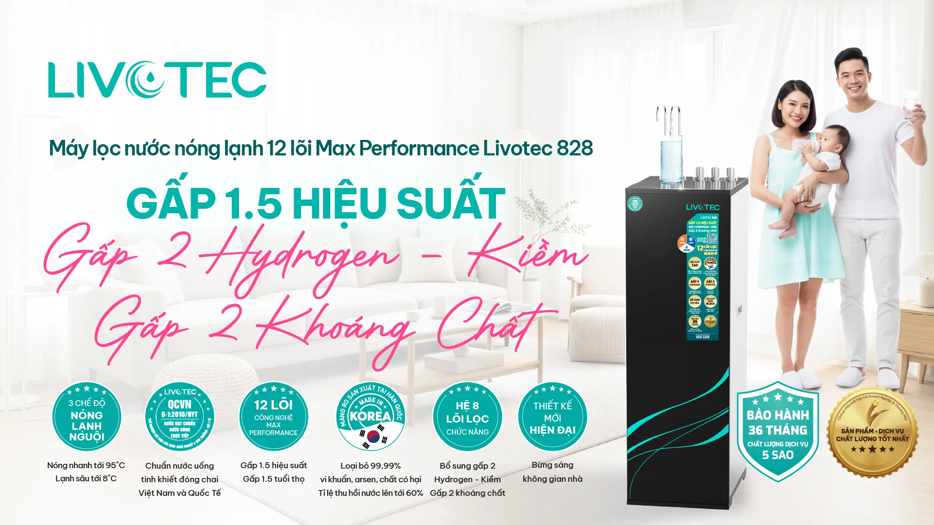 Máy lọc nước nóng lạnh Livotec 828