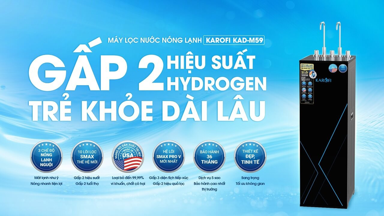 máy lọc nước nóng lạnh Karofi KAD-M59