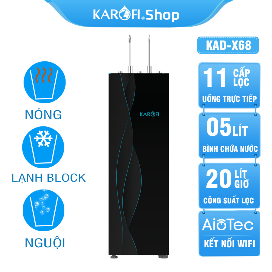 Máy lọc nước nóng lạnh Karofi KAD-X68 - 11 lõi lọc
