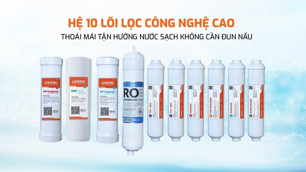 Máy lọc nước nóng lạnh Karofi Livotec 616