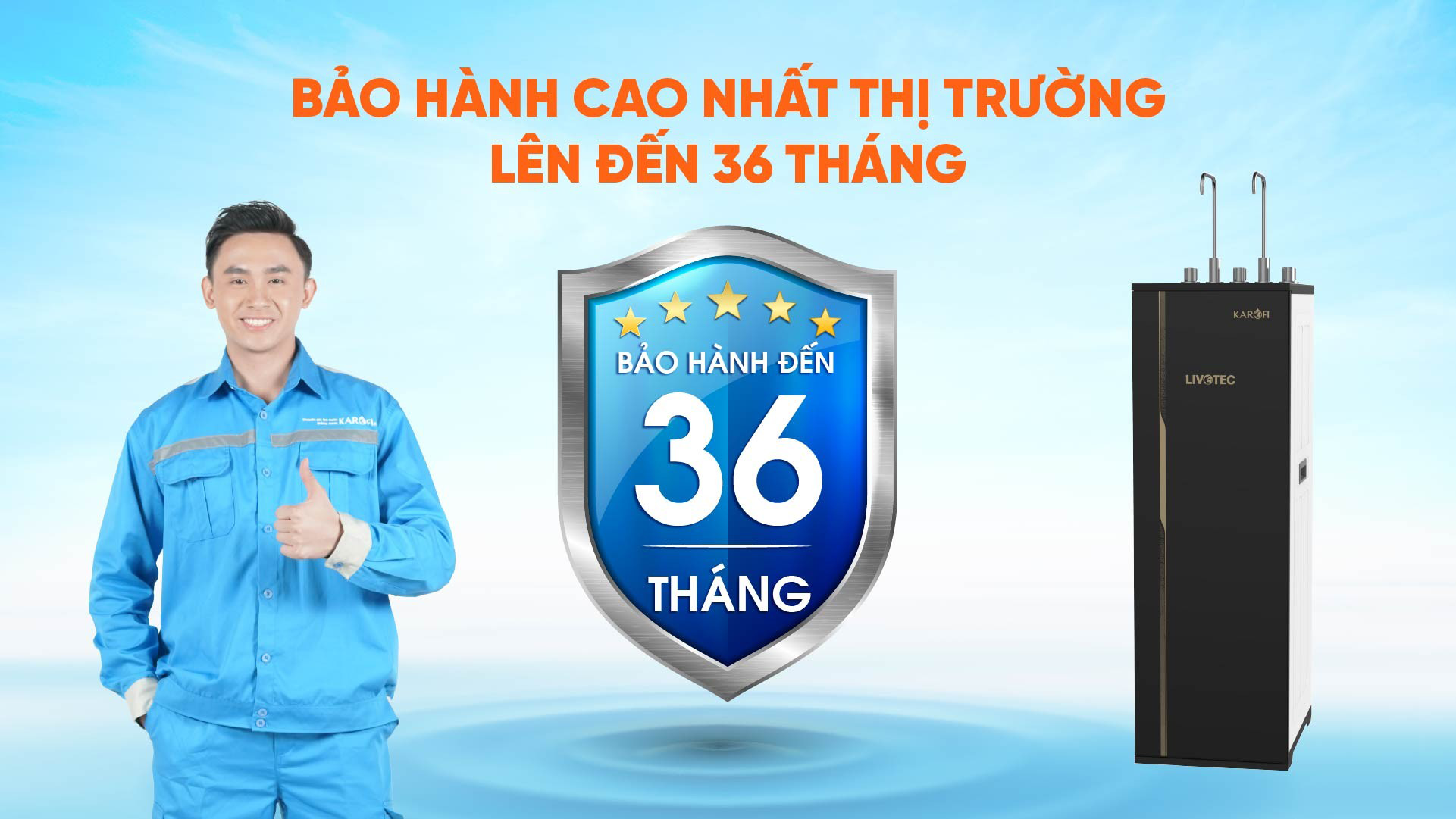 Máy lọc nước nóng lạnh Karofi Livotec 616