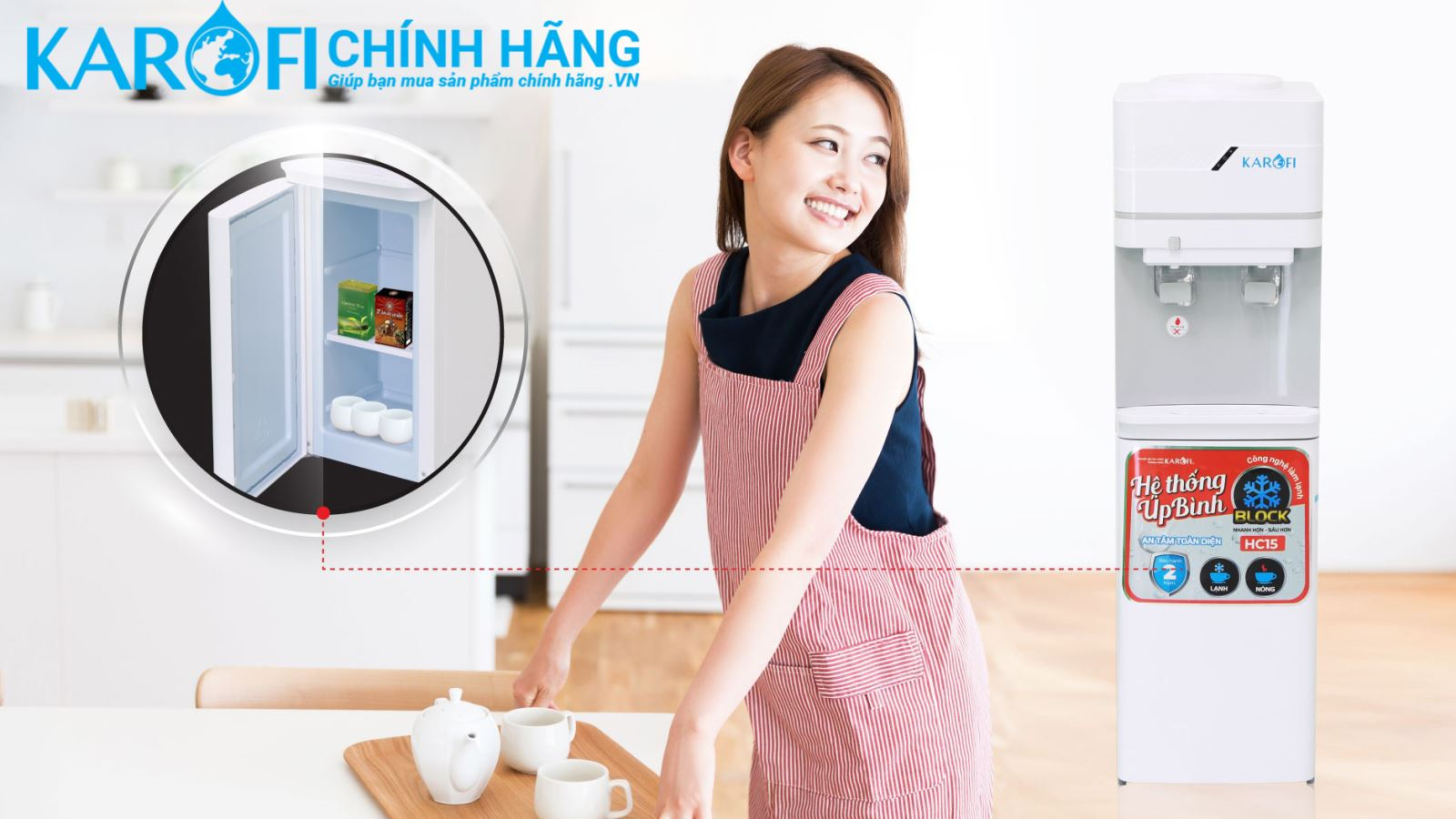 Cây nước nóng lạnh Karofi HC15