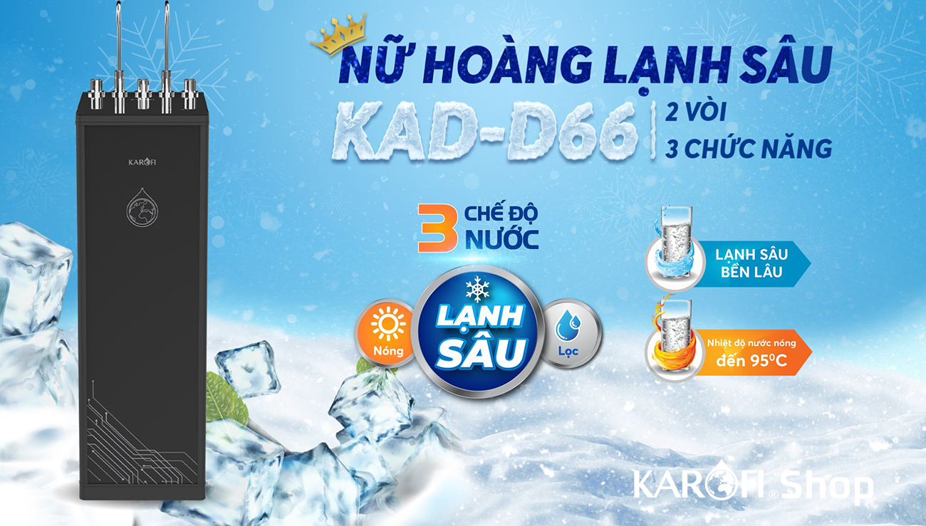 Máy lọc nước nóng lạnh Karofi KAD-D66S