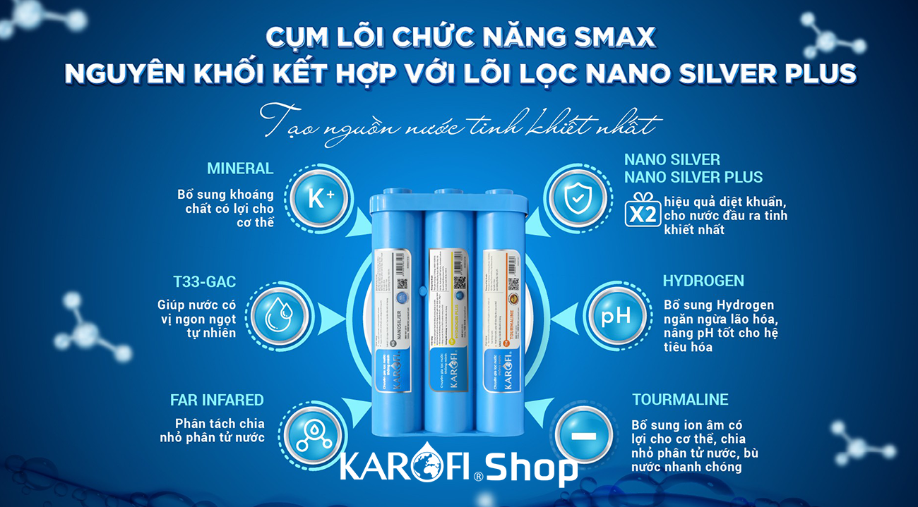 Máy lọc nước nóng lạnh Karofi KAD-D66S