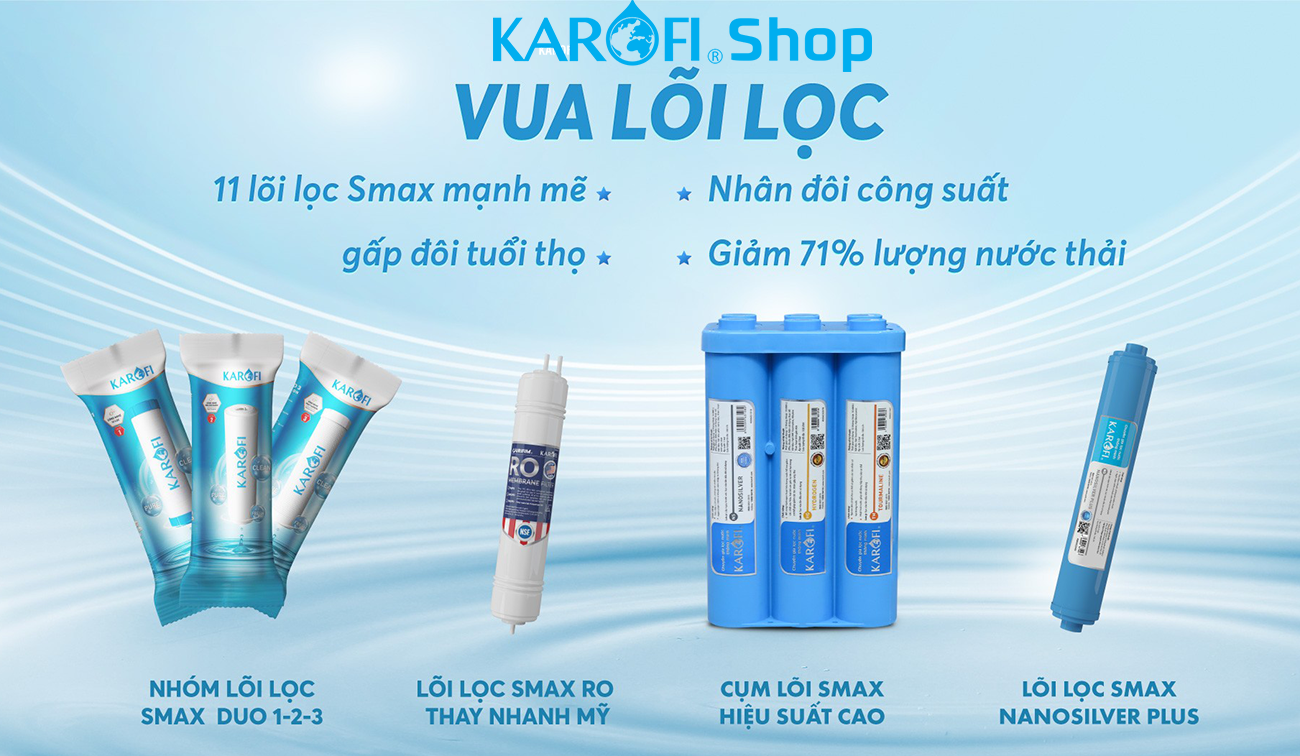 Máy lọc nước nóng lạnh Karofi KAD-D966 11 cấp lọc