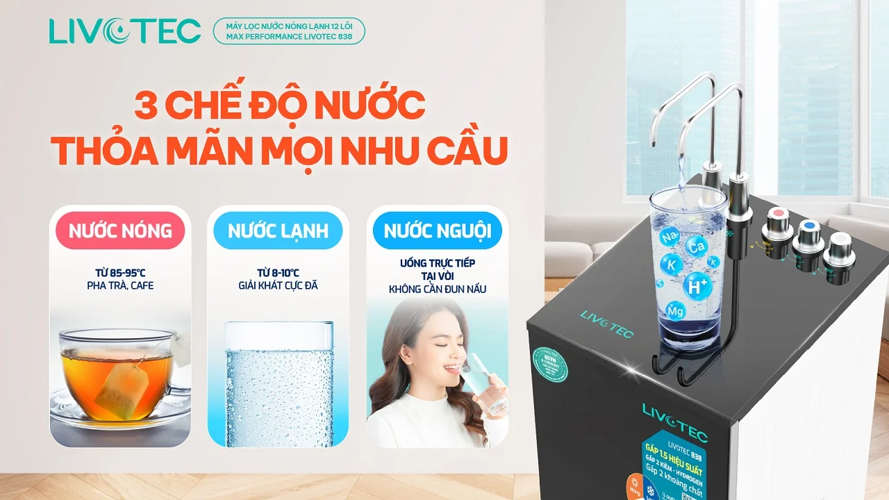 Máy lọc nước nóng lạnh Livotec 838