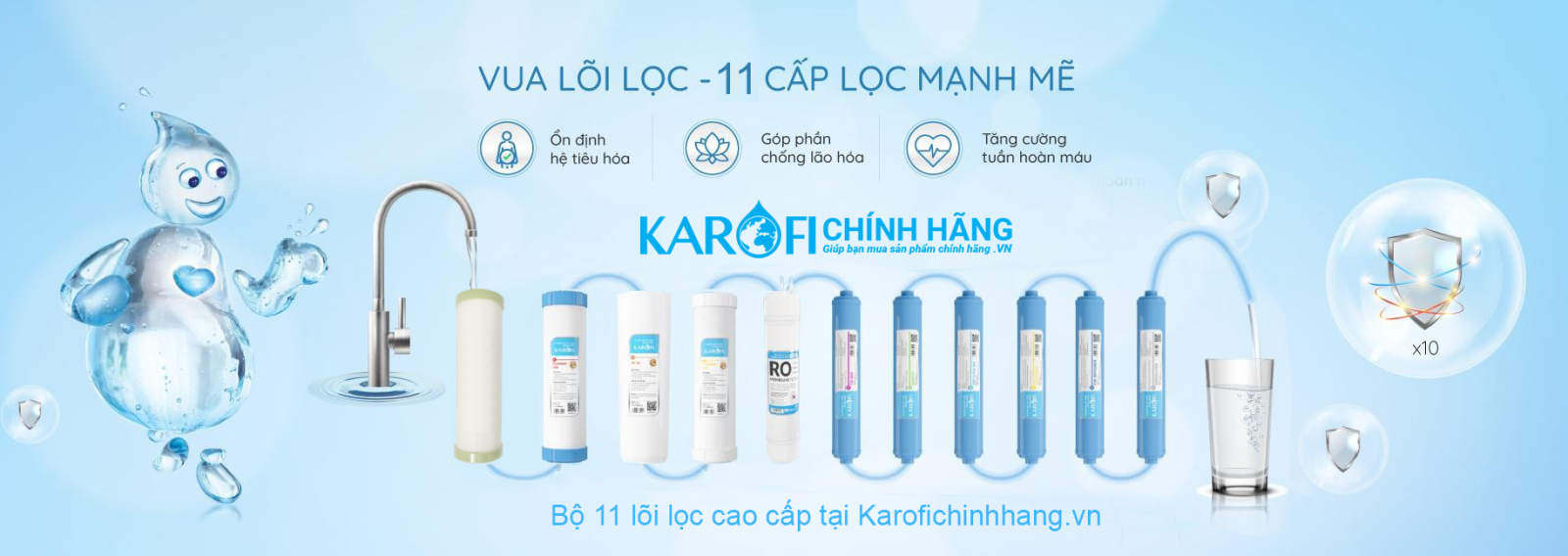Máy lọc nước Karofi Optimus Plus 10 cấp lọc